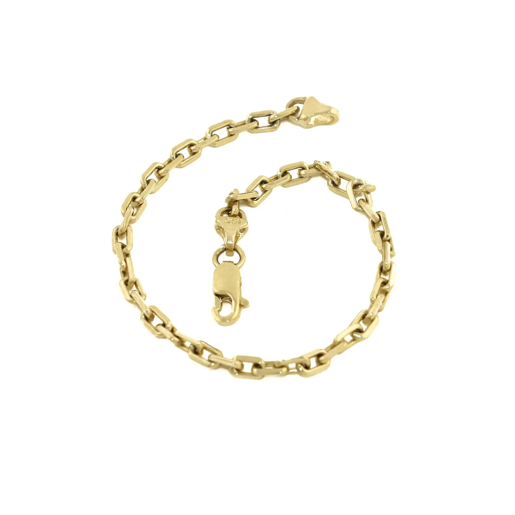 14K x 4mm Rectangular Chain Link Bracelet