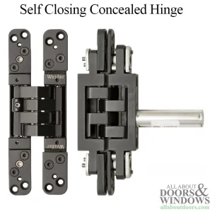 3D Adjustable Concealed Hinge, Self Closing Function, Stainless Steel - Matte Black