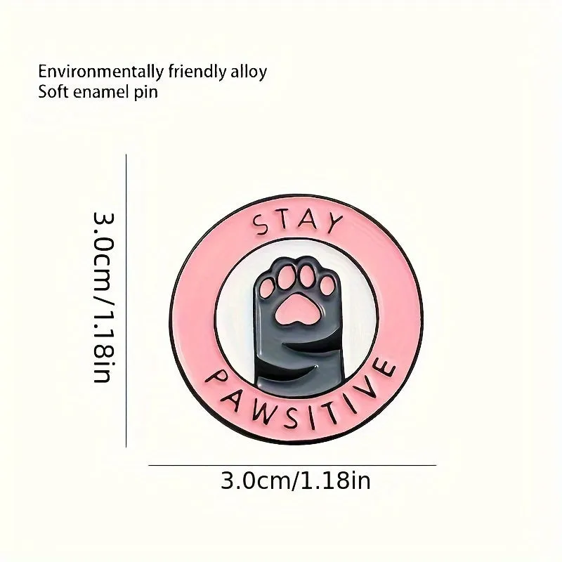 Adorable Cat Paw Enamel Brooch Pin for Clothing and Backpacks