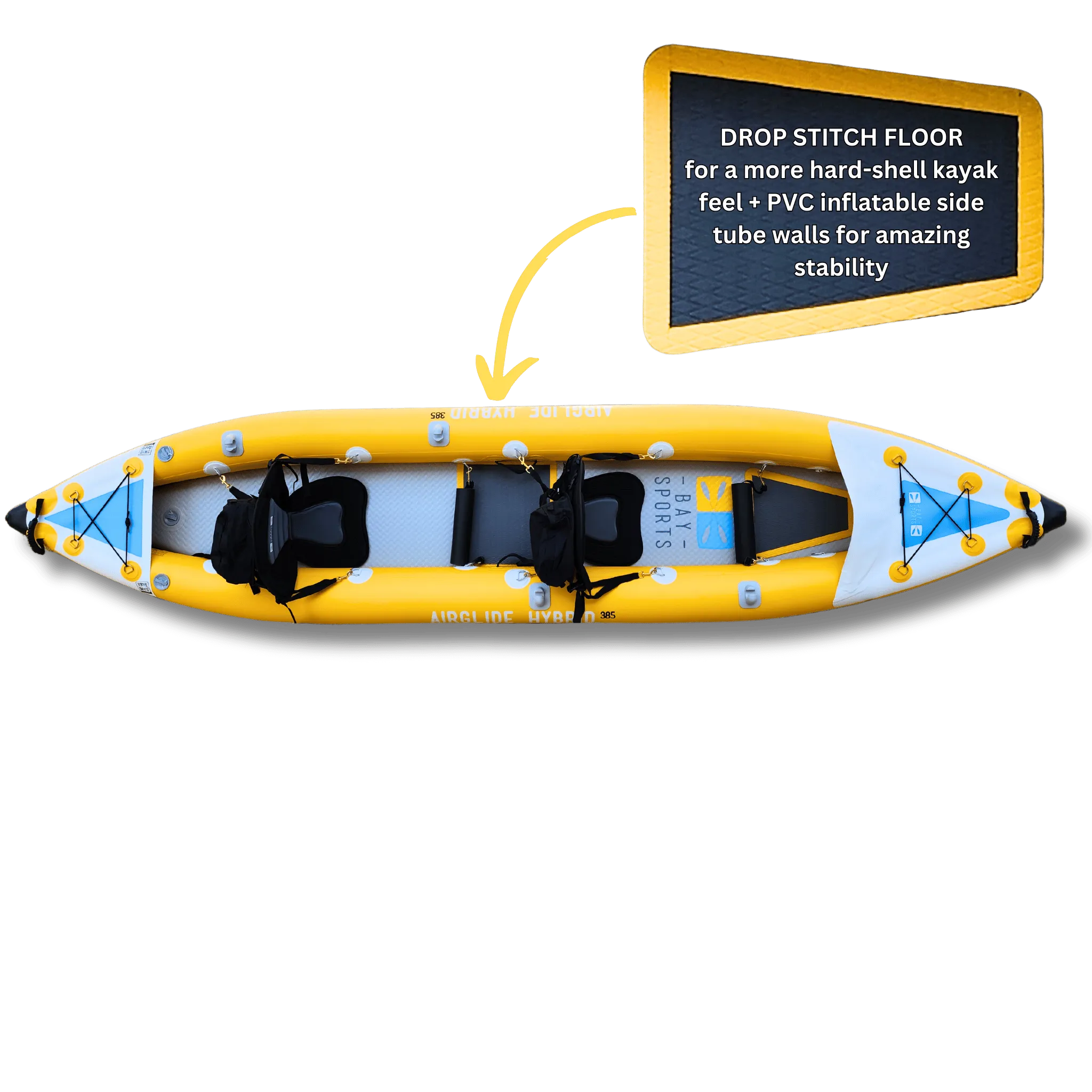 Air Glide Hybrid 385 - 3.85M Tandem Inflatable Kayak