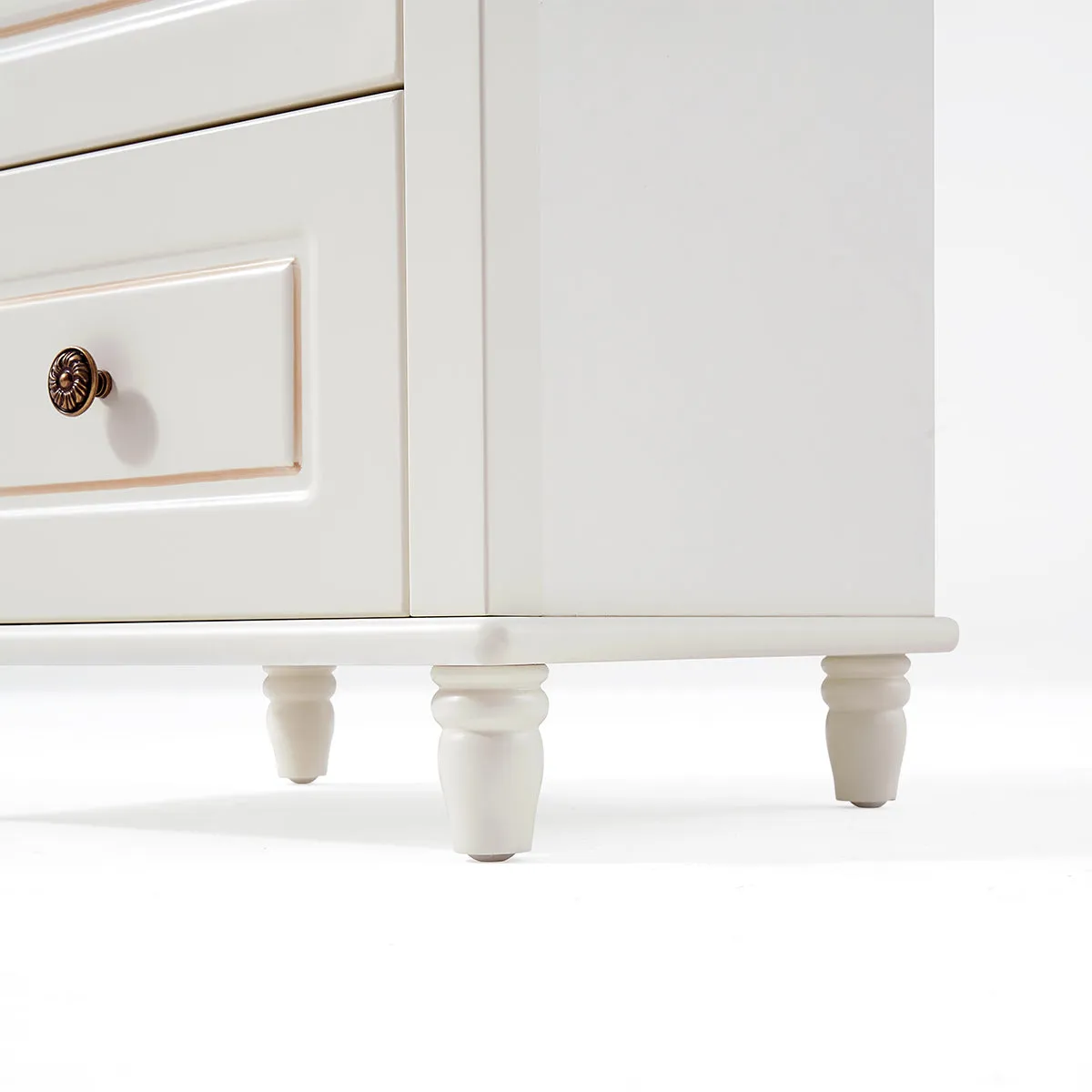 American Minimalist White Bedside Cabinet