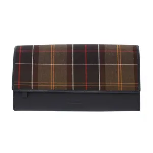 Barbour Leather Travel Organiser in Navy/Classic Tartan