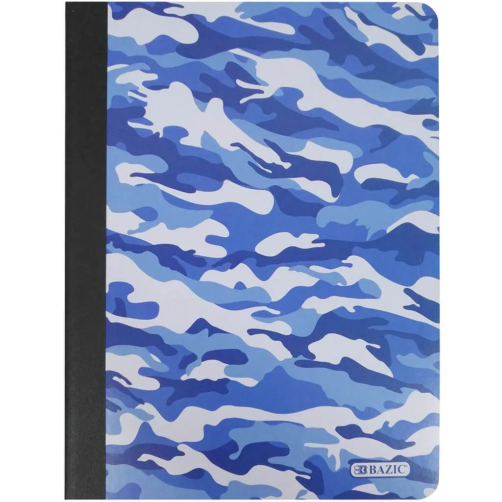 Camouflage Blue Composition Notebook, 100 Sheets - Bazic C/R Design