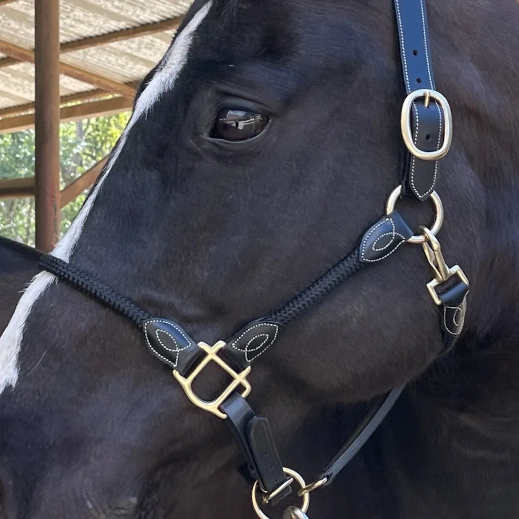 Berlin - Leather and Rope Combination Halter