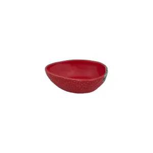 Bordallo Pinheiro Strawberries Oval Bowl Red 13.5cm