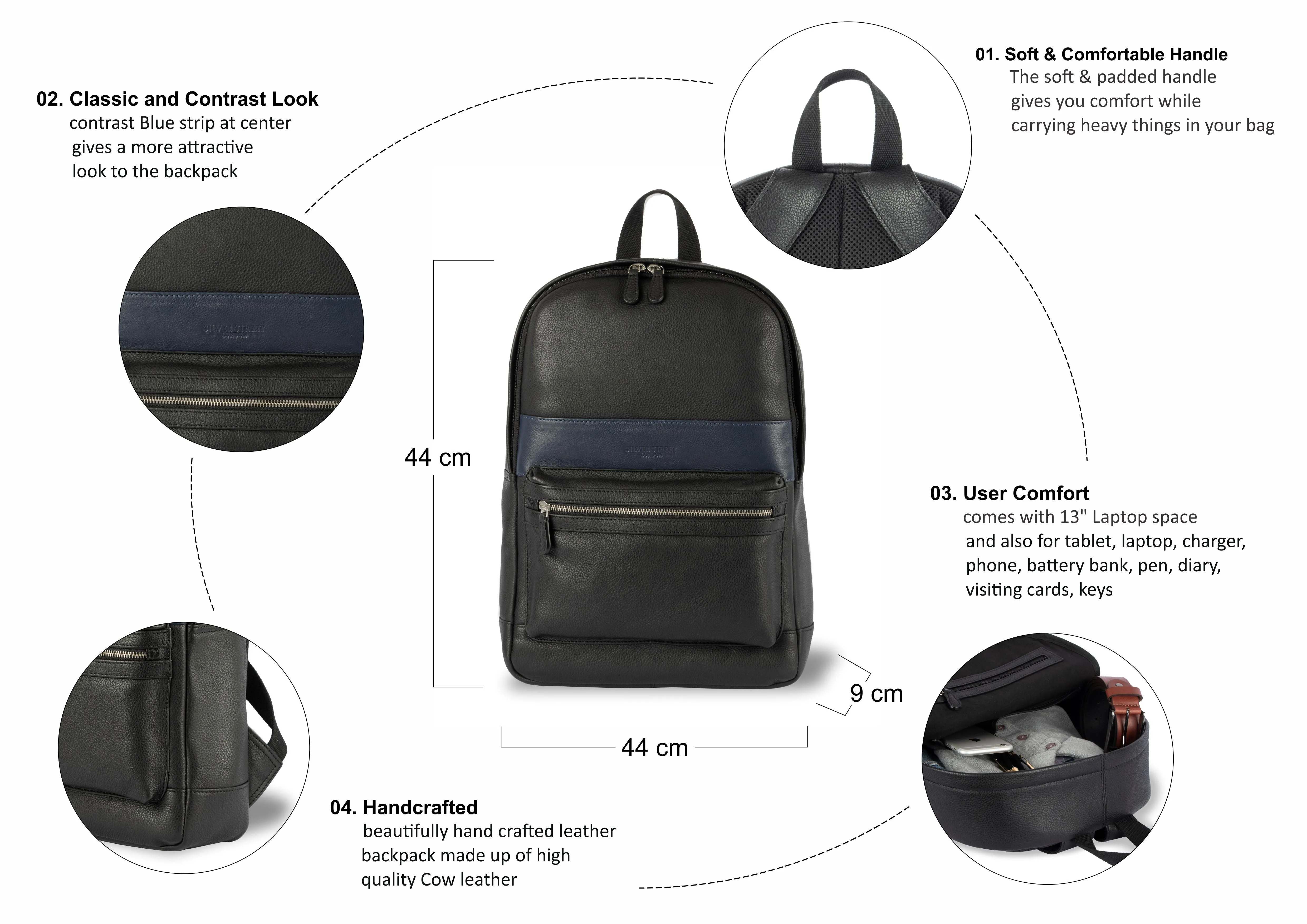 Bourne Leather Backpack - Black