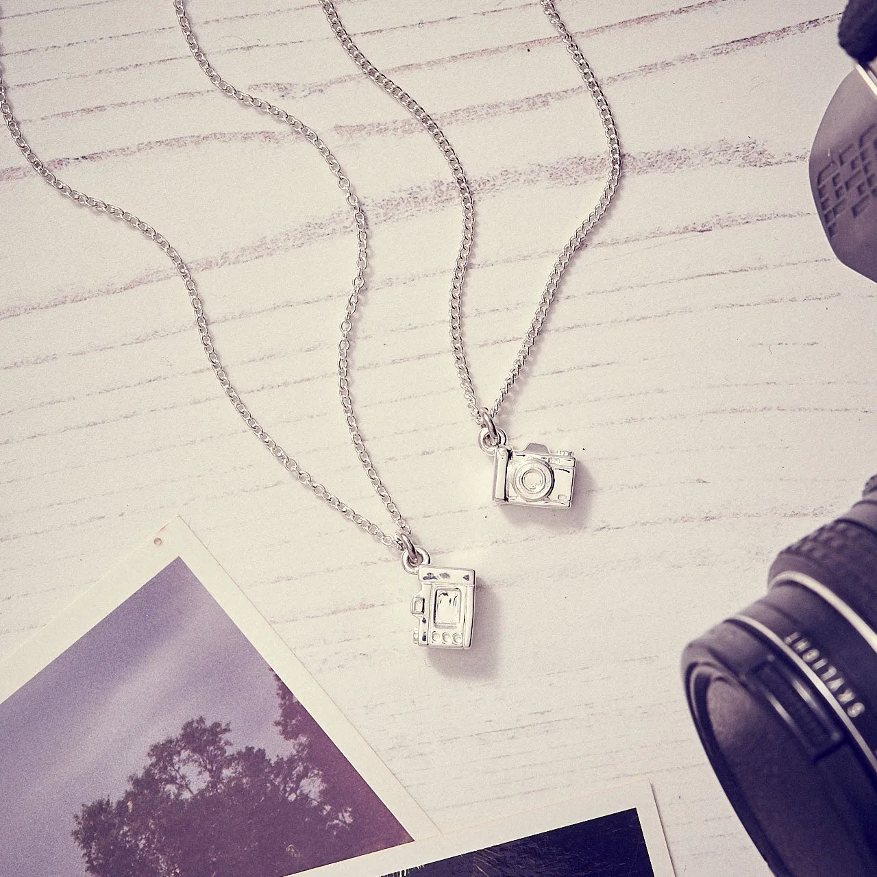 Camera Silver Necklace