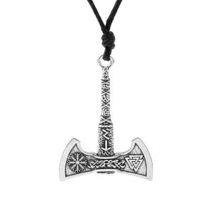 Classy Men Antique Silver Axe Pendant Necklace