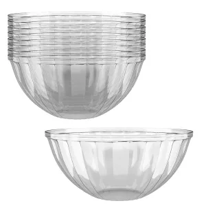 Clear Plastic Serving Bowls, 150 Oz 4 Pack - Round Large Disposable Bowls, Punch