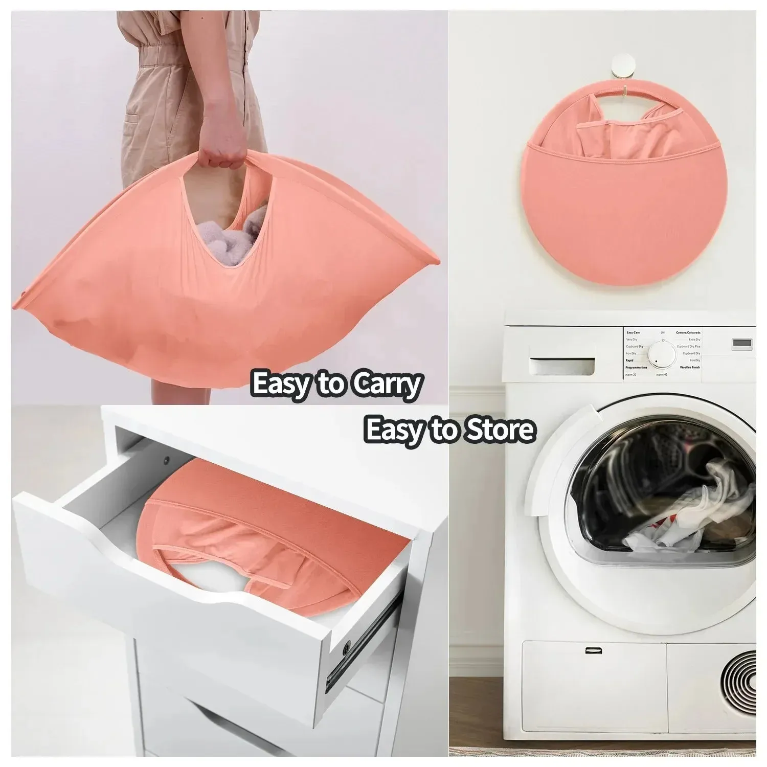 Collapsible Foldable Laundry Storage Basket Bag