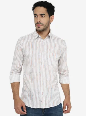 Coral Sand Printed Slim Fit Casual Shirt | Greenfibre