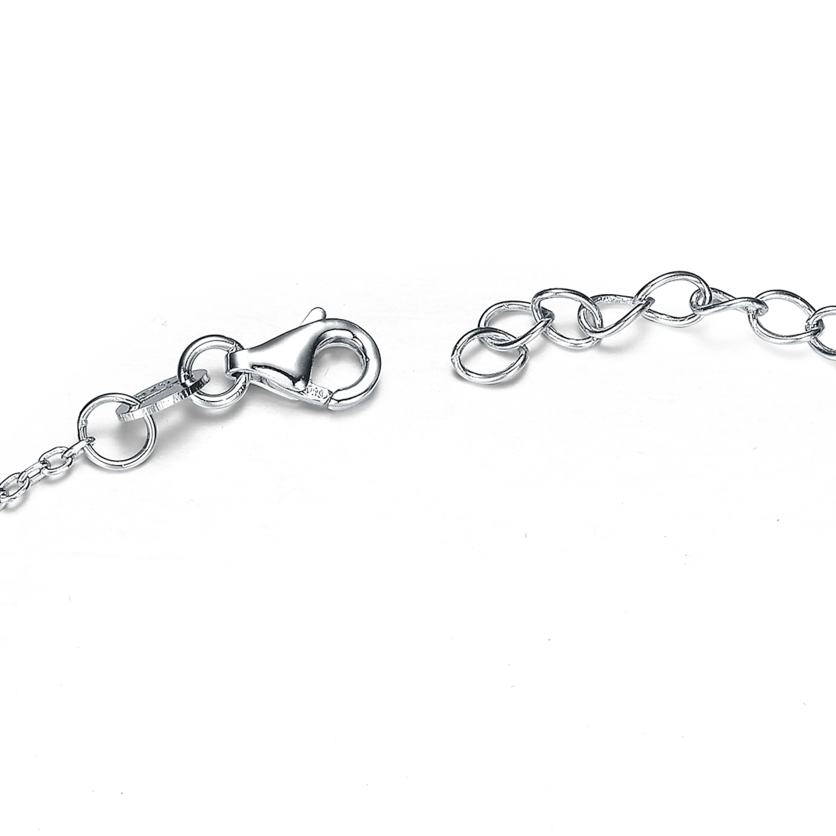 Cubic Zirconia Sterling Silver Rhodium Plated Dainty Flower Design Bracelet