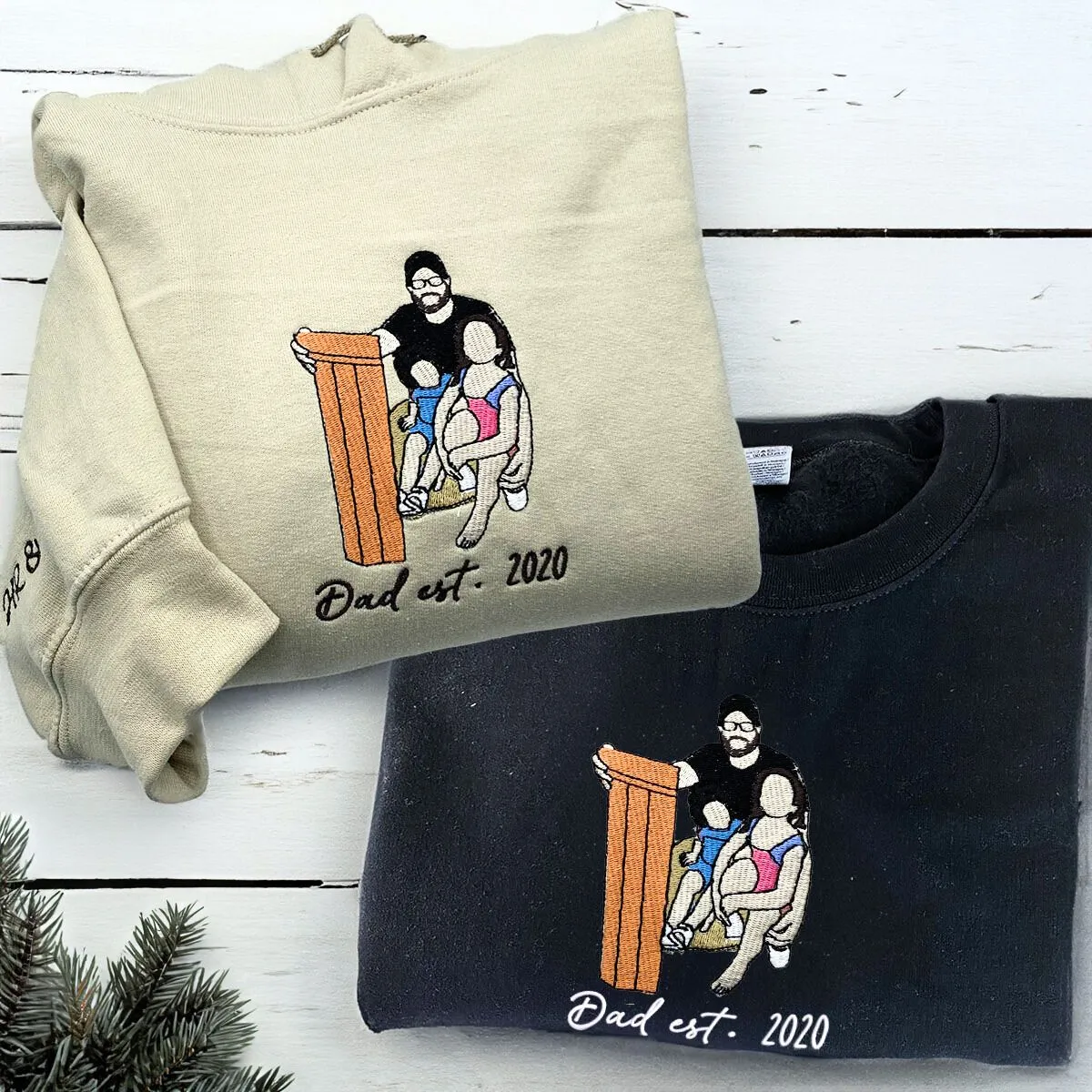 Dad’s Embroidered Collection: 2 Crewnecks & 2 Hoodies Multi-Pack