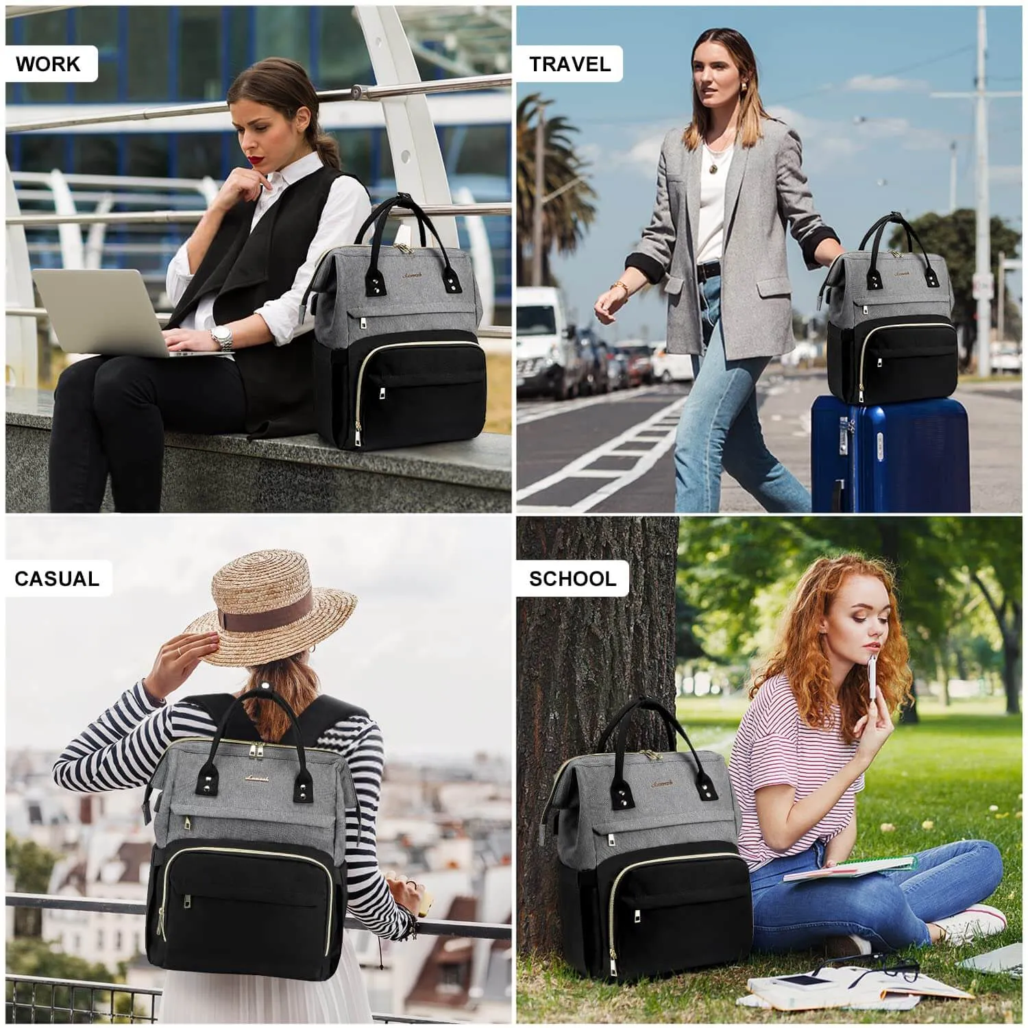 Everyday Professional: Stylish Laptop Backpack with USB Port - 17.3 Inches