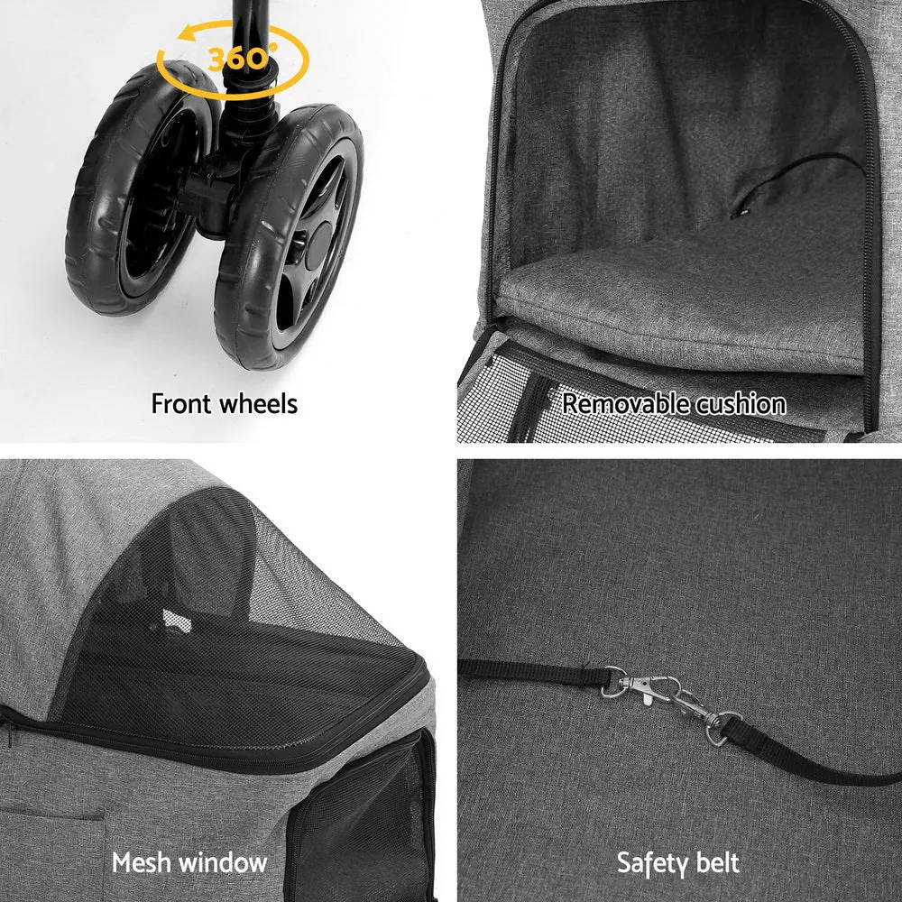 Foldable 2-Tier Pet Stroller with UV Protection - i.Pet