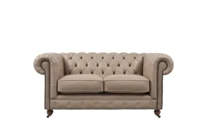 Grand Chesterfield | 2 Seater Sofa | Milton Mushroom