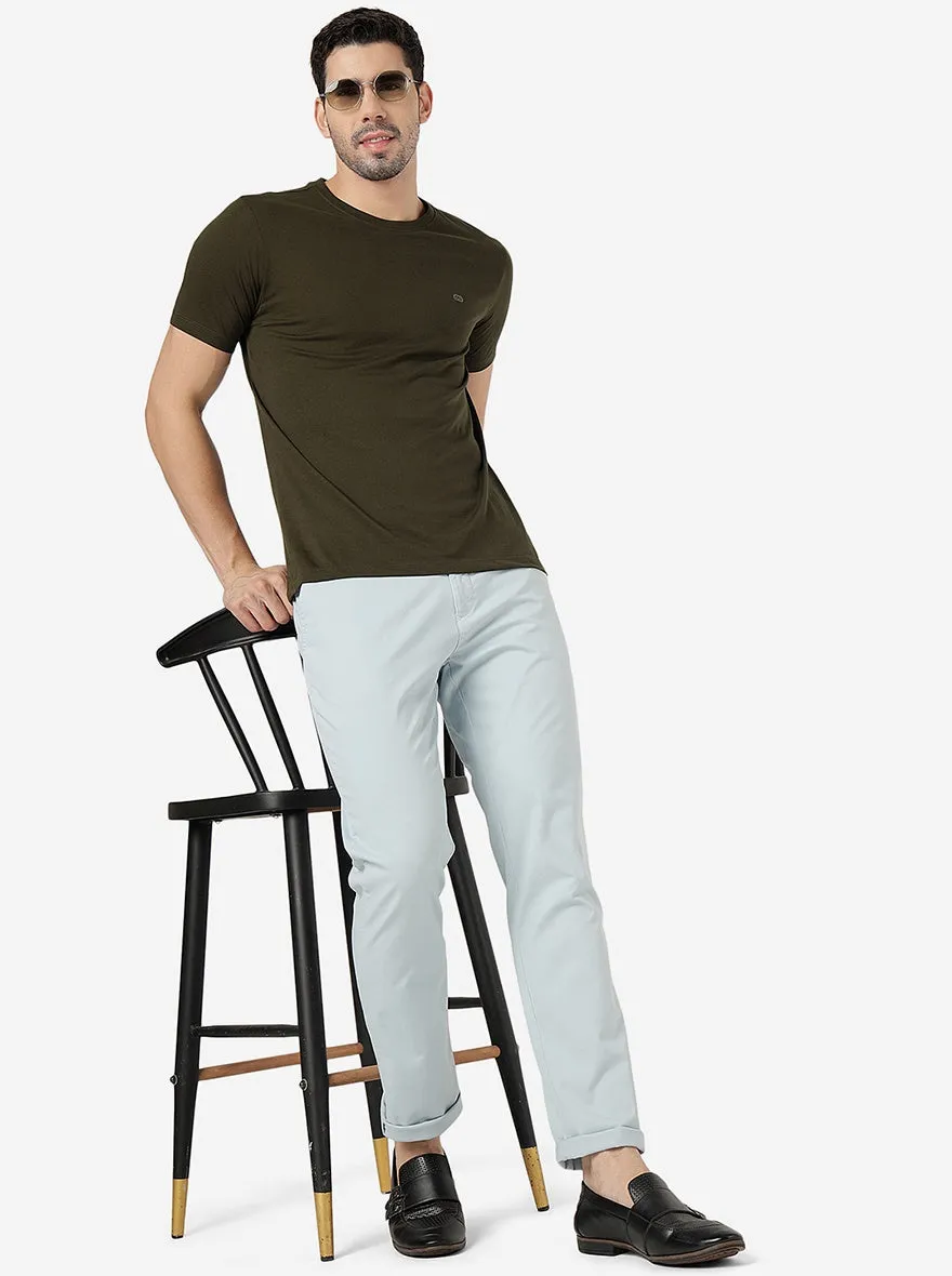 Green Solid Uno Fit Casual Trouser | JadeBlue