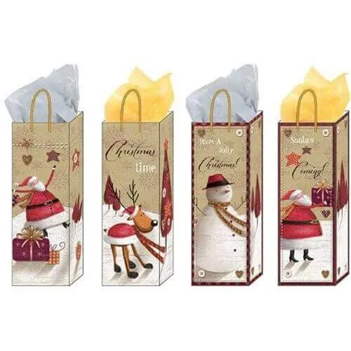 Horizontal Large Holiday Tales on Matte Gift Bag (1ct)