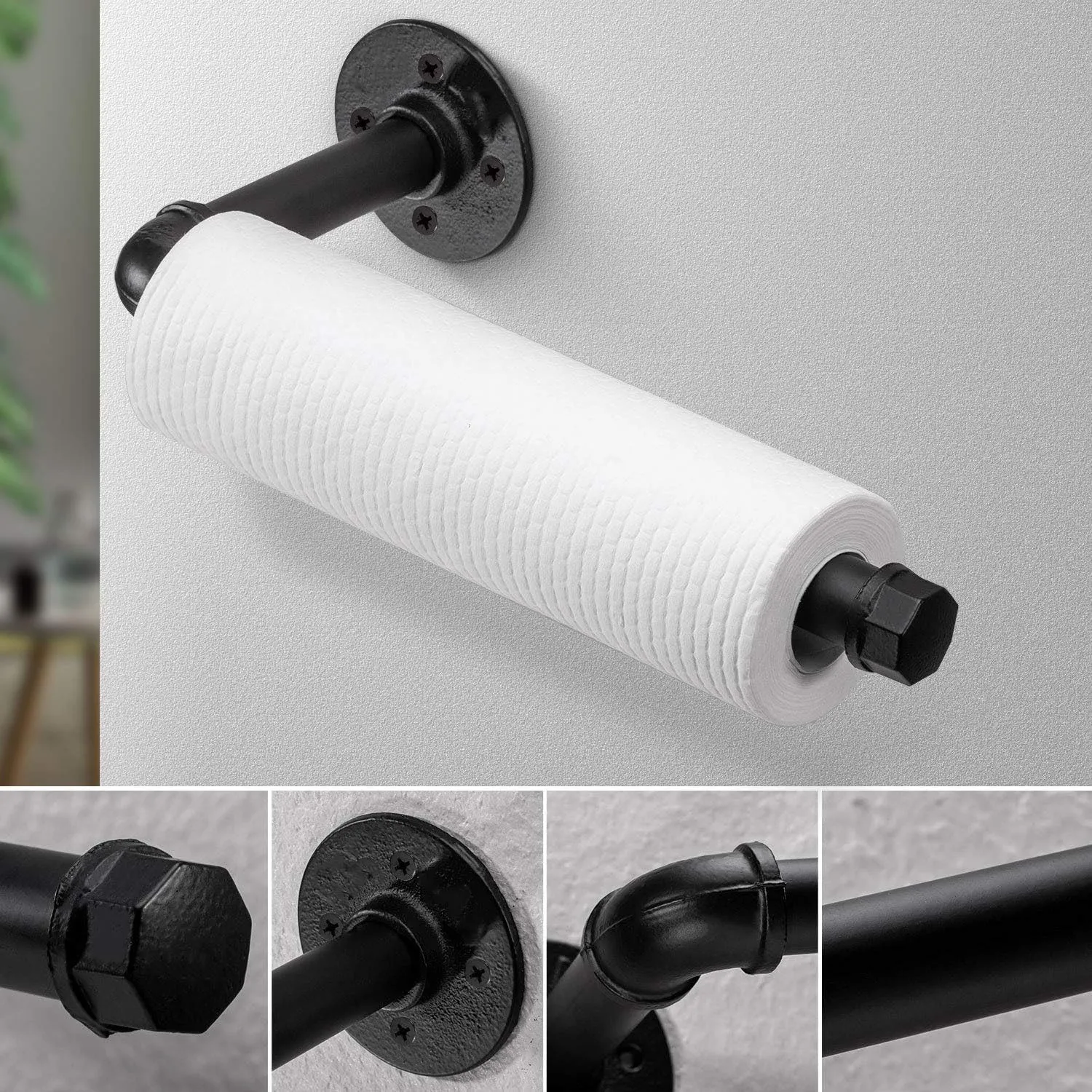 Industrial Pipe Kitchen Paper Towel Holder