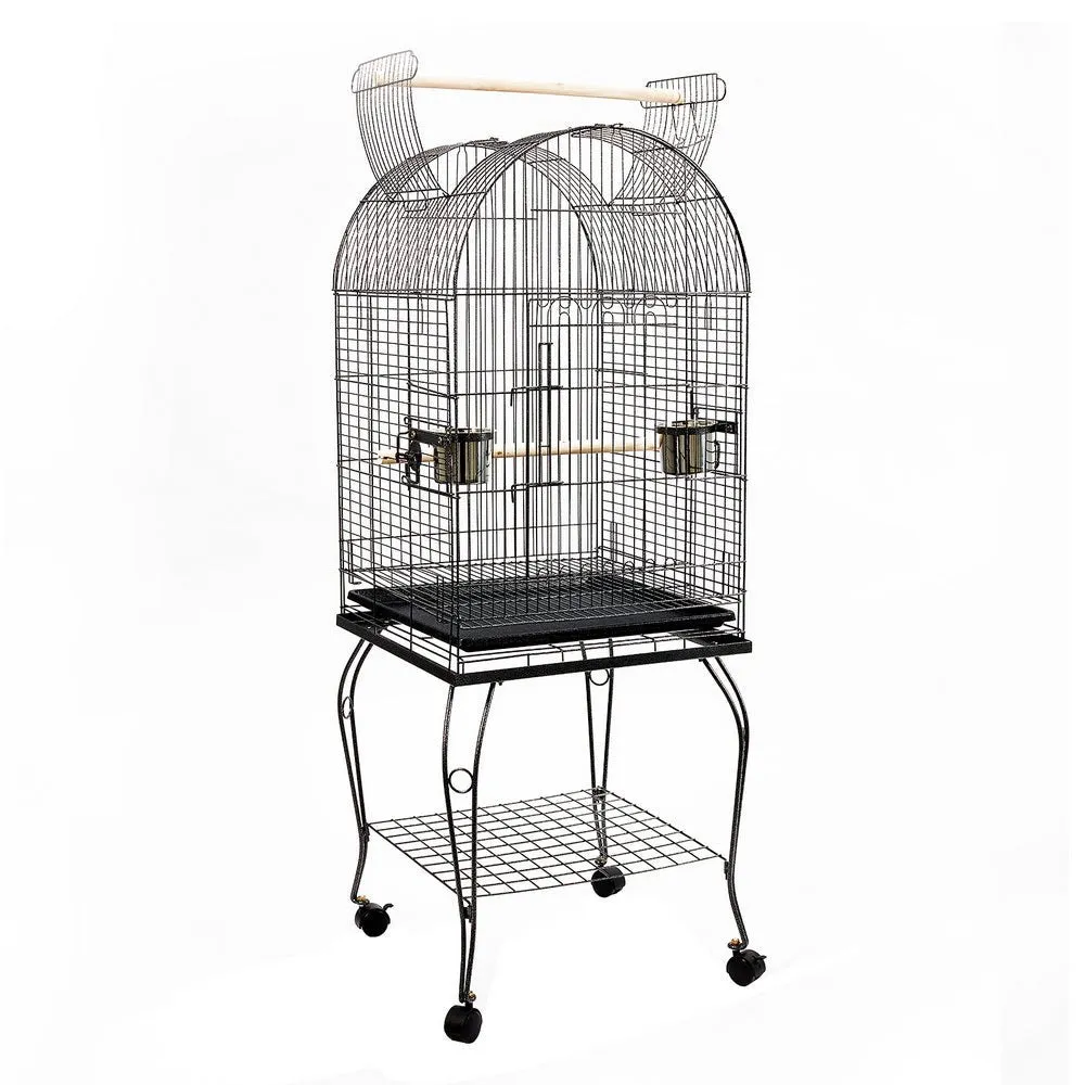 i.Pet Large Bird Cage with Perch - Black