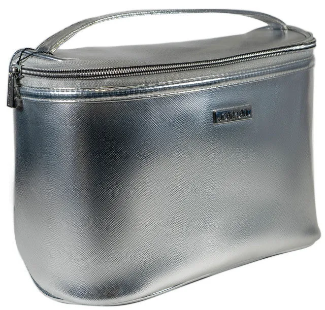 Joan & David Metallic Top Handle Train Case