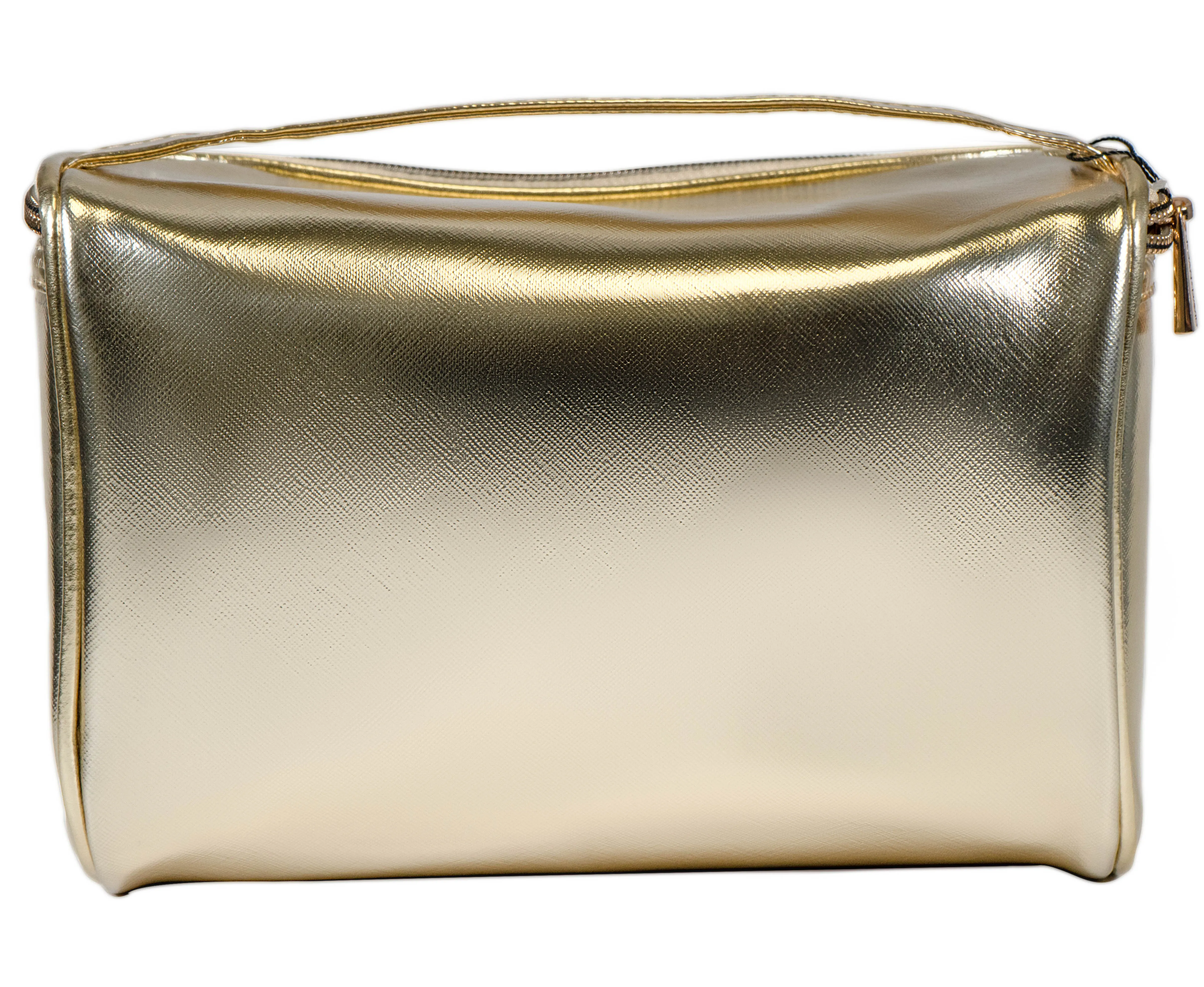 Joan & David Metallic Top Handle Train Case