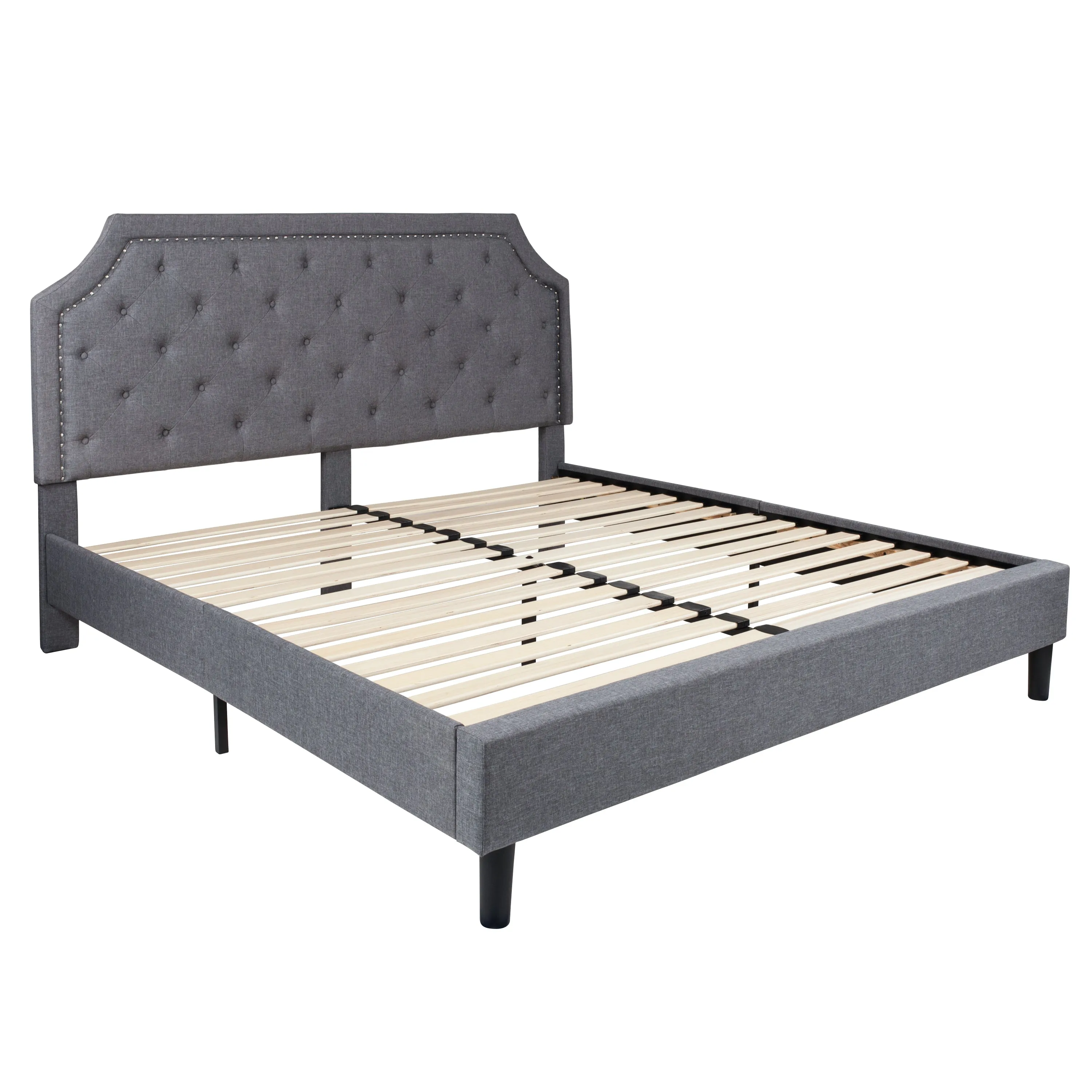 King Platform Bed Set-Gray SL-BM10-12-GG