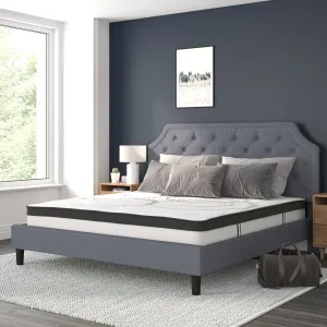 King Platform Bed Set-Gray SL-BM10-12-GG