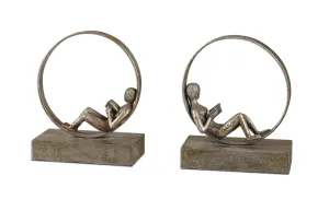 Lounging Kid Sphere Bookends