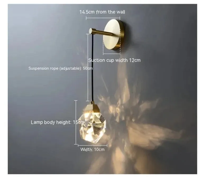 Luxury Crystal Modern Copper Wall Lamp