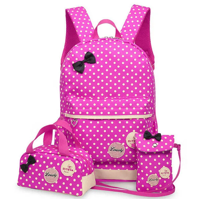 Magic fish School Bags For Teenagers girls backpack set women shoulder travel bags 3 Pcs/Set rucksack mochila backpacks LM3582mf