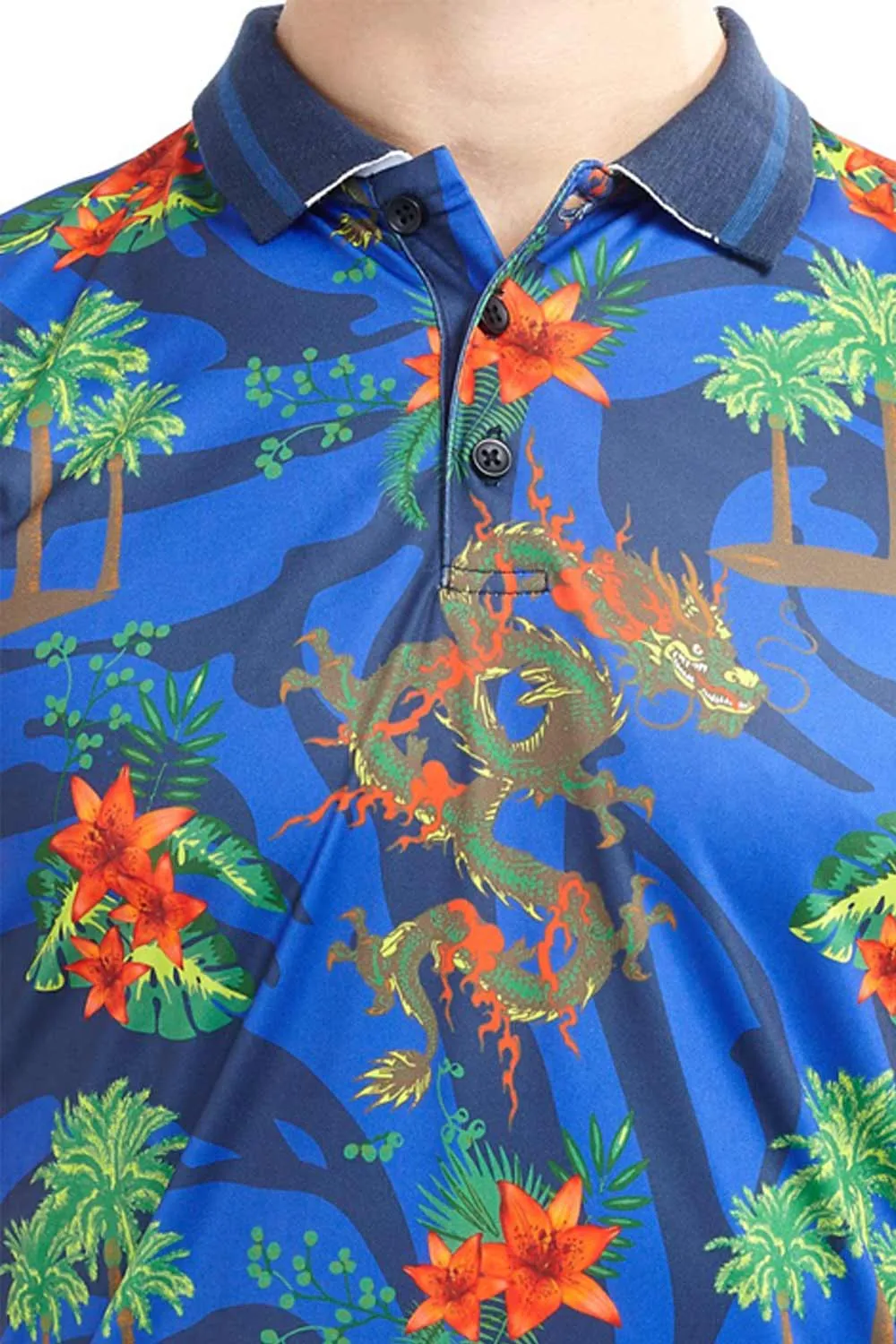 Mens Polo Hawaiian T-Shirt