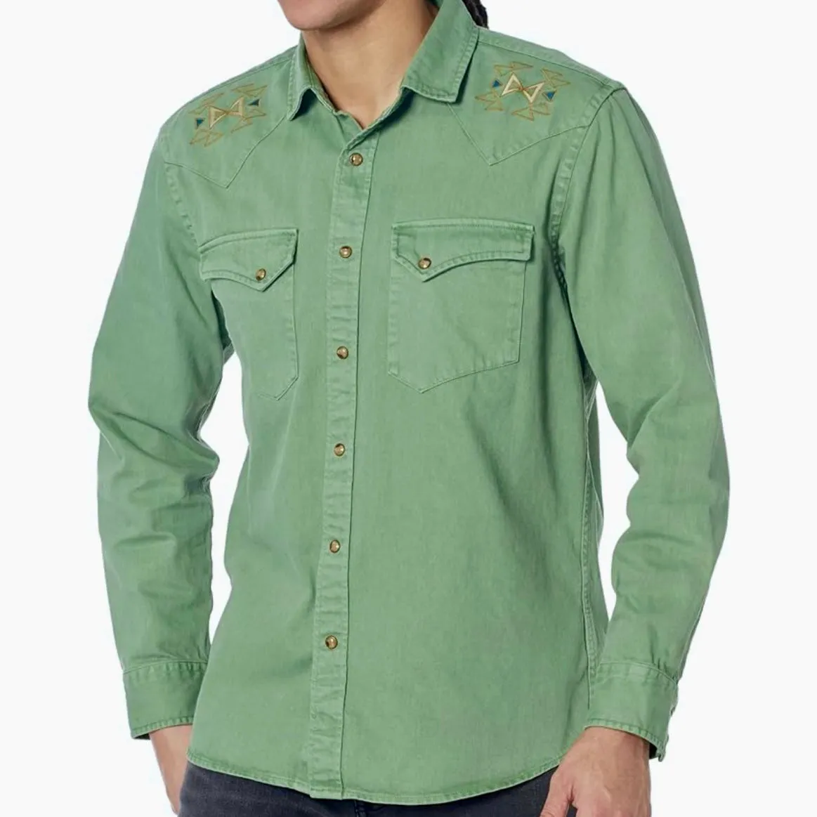 MEN'S WYATT EMBROIDERED DENIM SHIRT