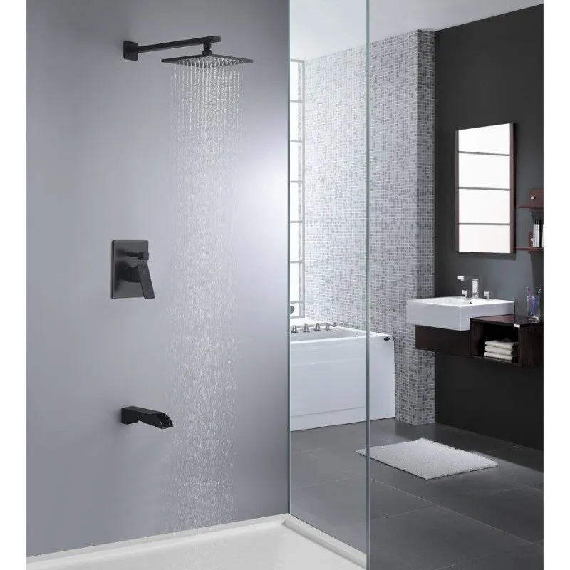 Mezzo Tub & Shower Faucet in Matte Black