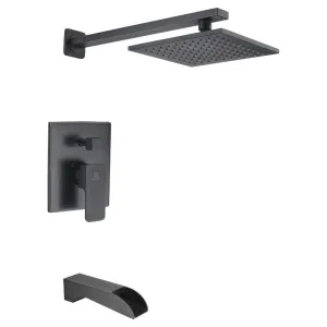 Mezzo Tub & Shower Faucet in Matte Black