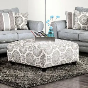 Misty Ivory/Pattern Ottoman