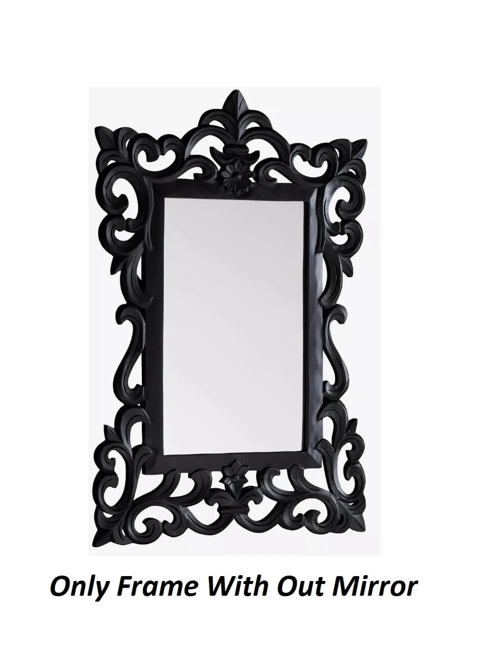 Modern Art & Craft's® Wood Wall Mirror | Framed Wall Mirror | Wall Hanging | for Home | Living Room | Bedroom | Only Frame with Out Mirror (36"x24" Inch)(Black)