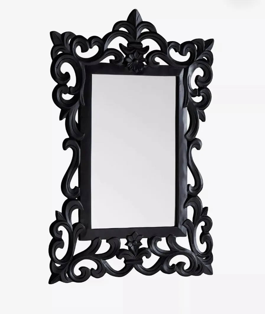 Modern Art & Craft's® Wood Wall Mirror | Framed Wall Mirror | Wall Hanging | for Home | Living Room | Bedroom | Only Frame with Out Mirror (36"x24" Inch)(Black)