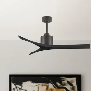 Mollywood 52 Inch Bronze and Black Damp Rated Ceiling Fan with Remote