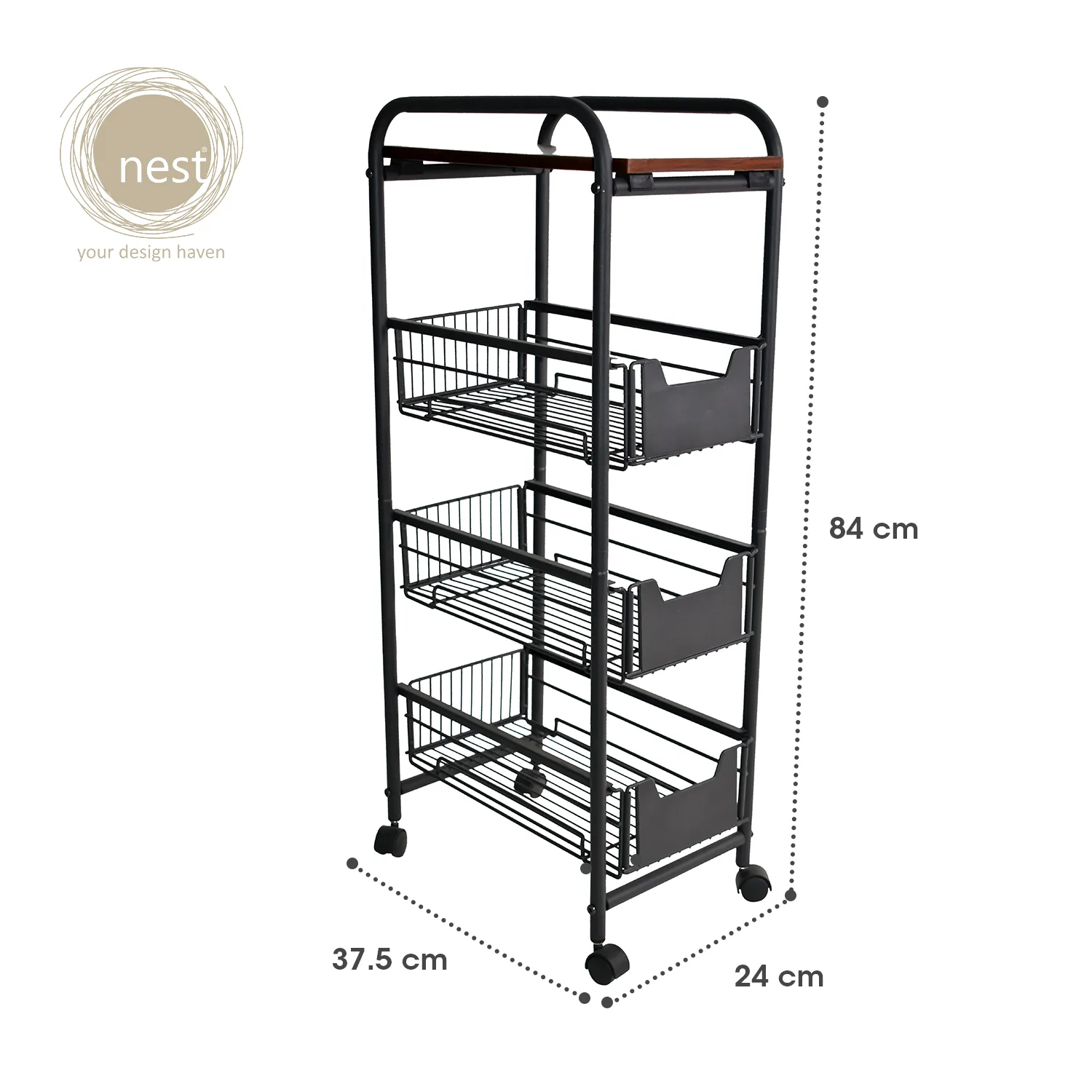 NEST DESIGN LAB 4 Tier Kitchen Basket Rack