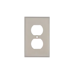 New York Switch Plate with Outlet in Satin Nickel