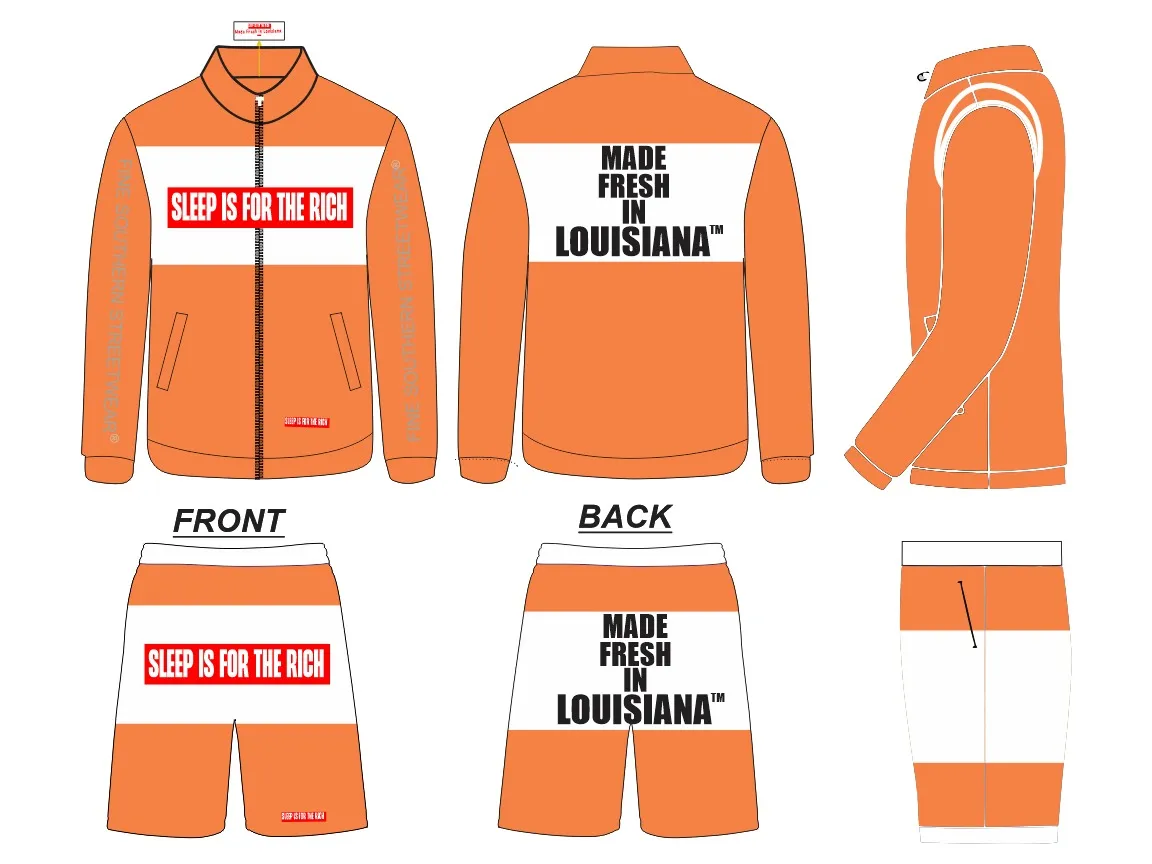 (ORANGE) 3M REFLECTIVE WINDBREAKER SHORT SETS