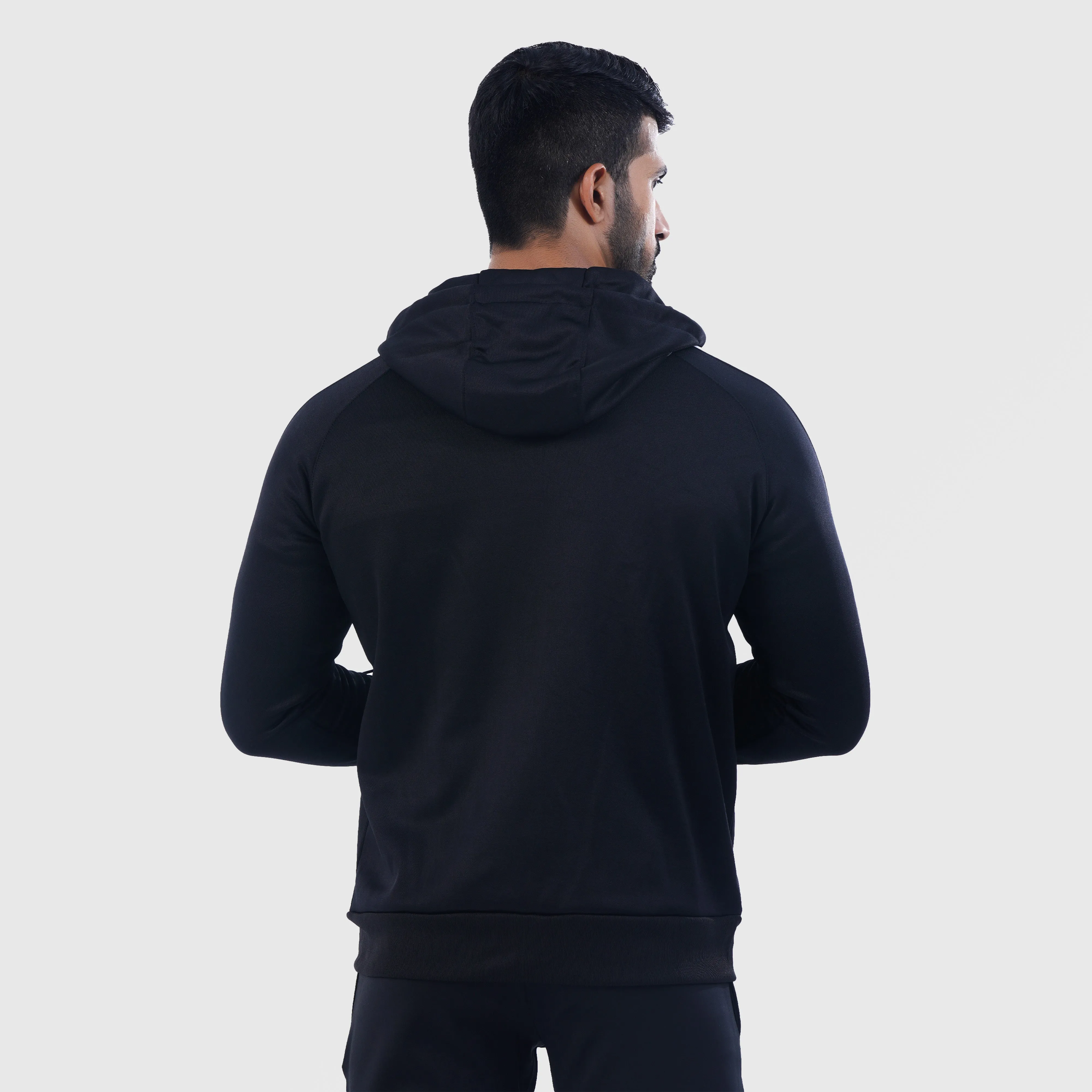 Poly Tracksuit Zipper Hoodie (Black)