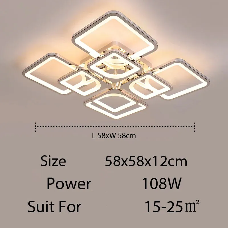 QIYI Kaoli Chrome Modern LED Ceiling Chandelier Remote Dimmable