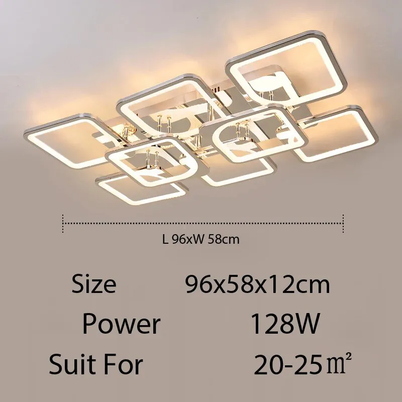 QIYI Kaoli Chrome Modern LED Ceiling Chandelier Remote Dimmable