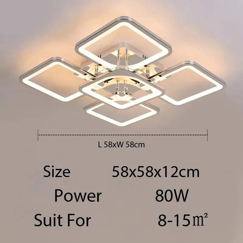 QIYI Kaoli Chrome Modern LED Ceiling Chandelier Remote Dimmable