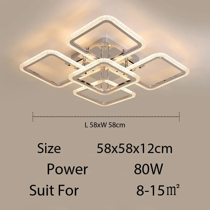 QIYI Kaoli Chrome Modern LED Ceiling Chandelier Remote Dimmable