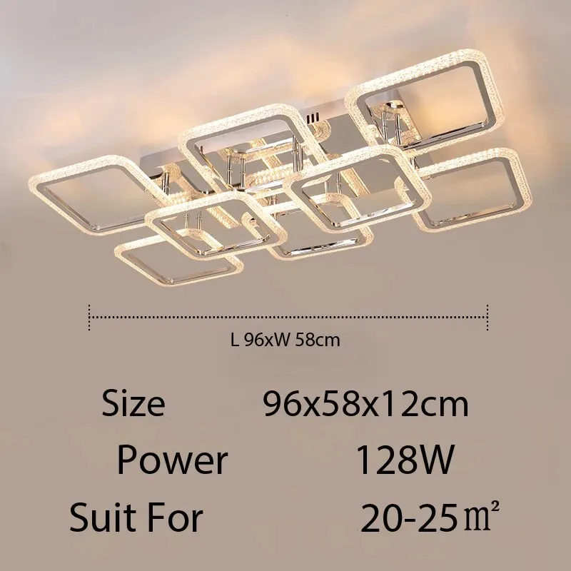 QIYI Kaoli Chrome Modern LED Ceiling Chandelier Remote Dimmable