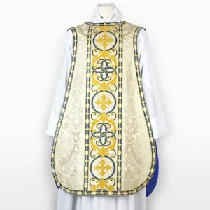 Spanish Chasuble in Cream 'Comper Cathedral' with Embroidered Orphreys