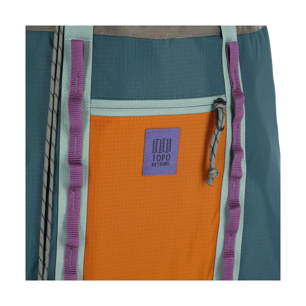 Topo Designs : Mountain Utility Tote : Pond Blue/Spice